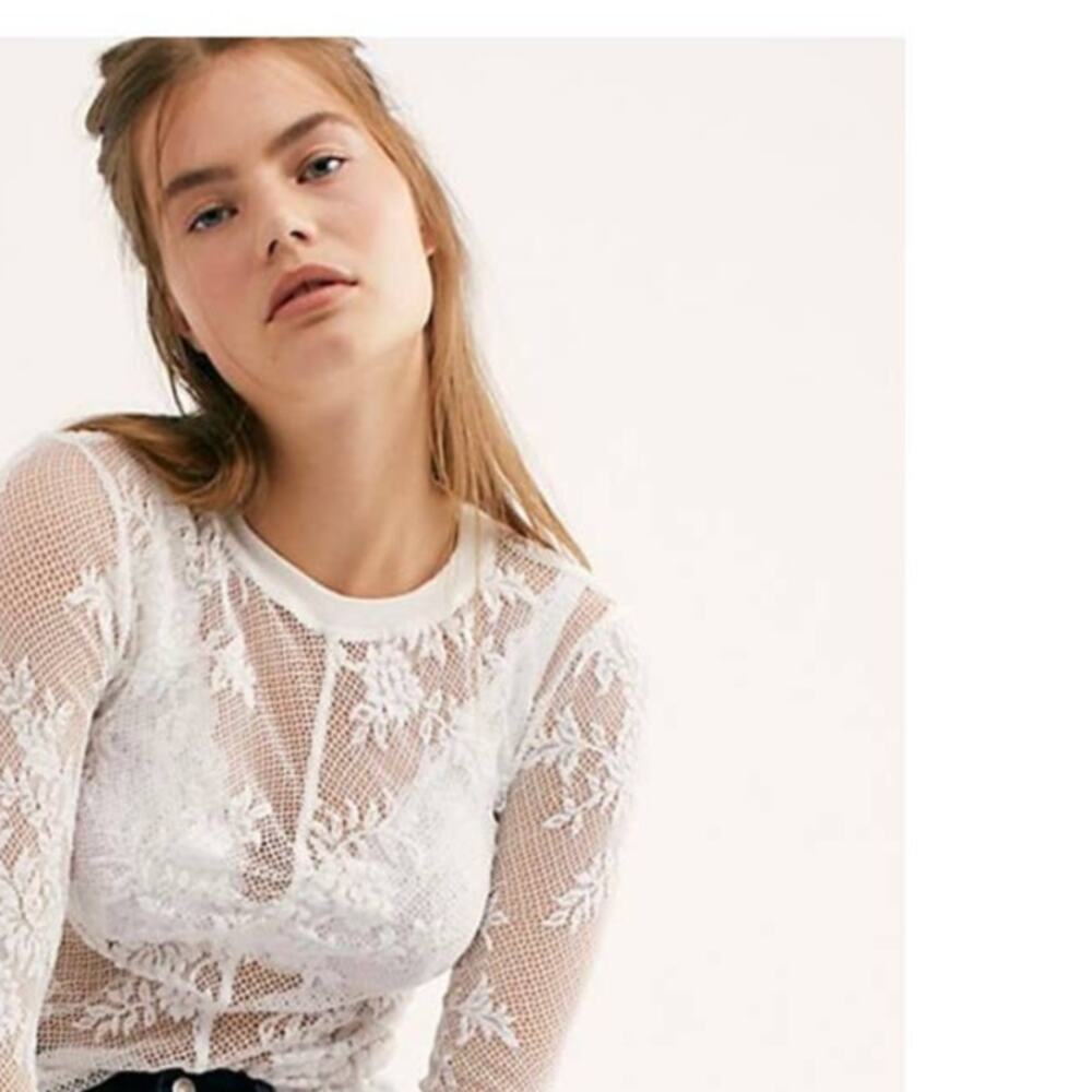NWOT Free People Cool With It Layering Top White Women's Size Small